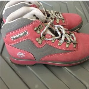 Pink/Grey Timberland boots